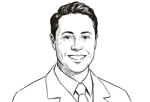 Ink portrait of Dr. Jeremy Salvatierra